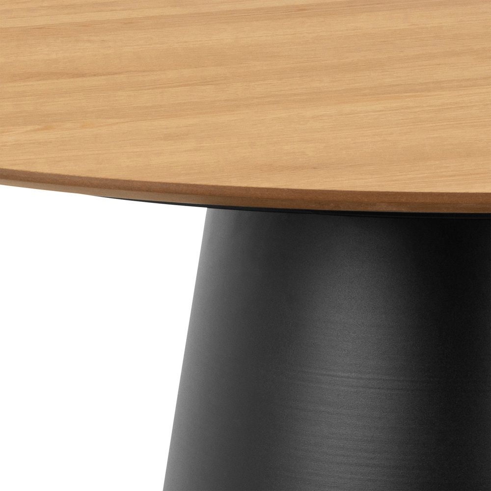 Florence Soli Round Black and Oak High Coffee Table Image 4