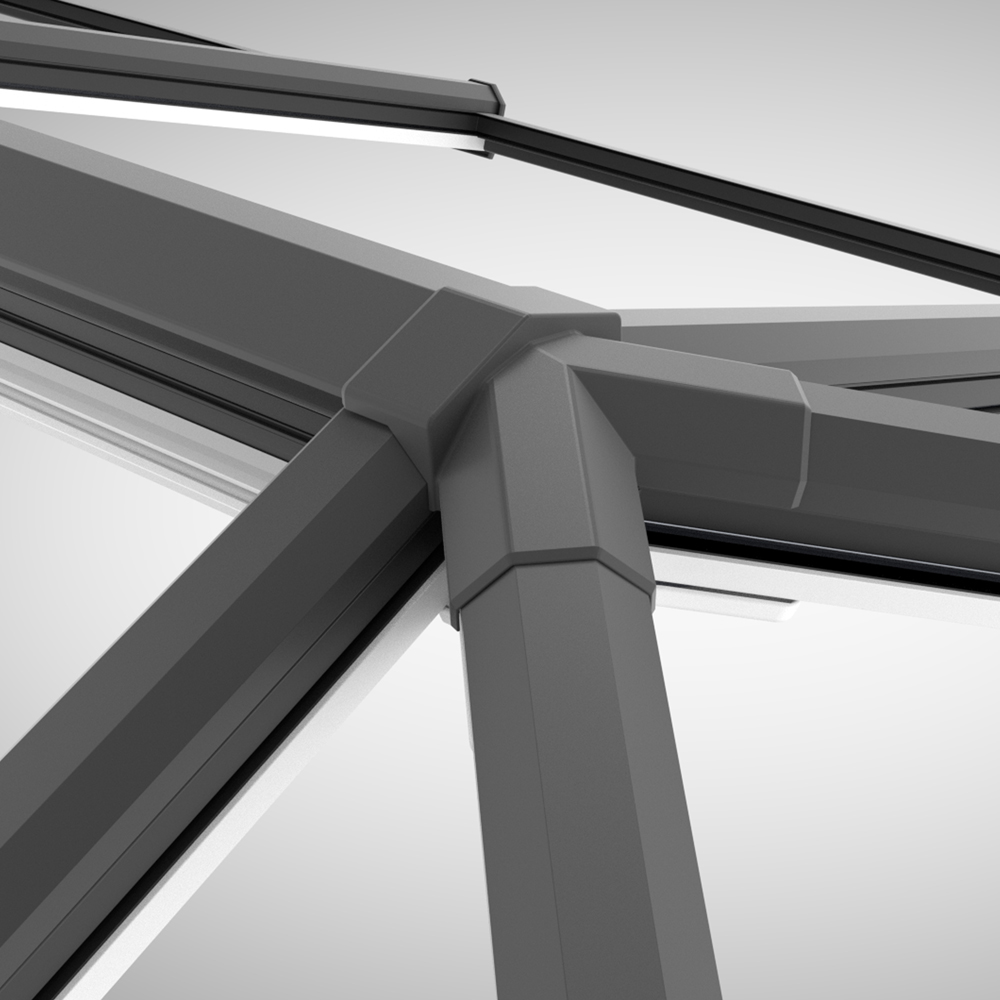 Crystal Aluminium  Skylight Roof Grey 7016 Ext White Int 2000mmx1000mm Image 2