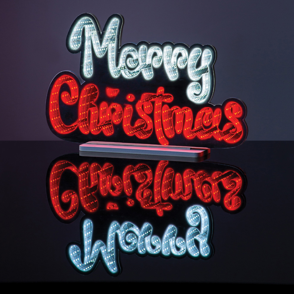 The Christmas Workshop 320 Multicolour LED Merry Christmas Double Sided Infinity Light 1.3ft Image 3