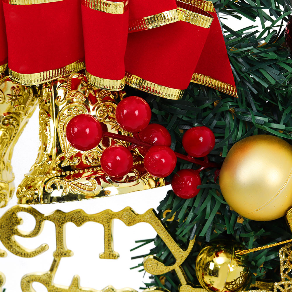 Living and Home Christmas Wreath with Baubles and Berries 30cm Image 7