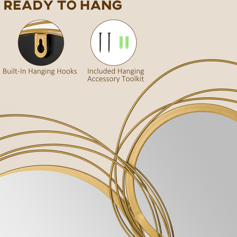 Portland Gold Metal Decorative Wall Mirror 56 x 107cm Image 7