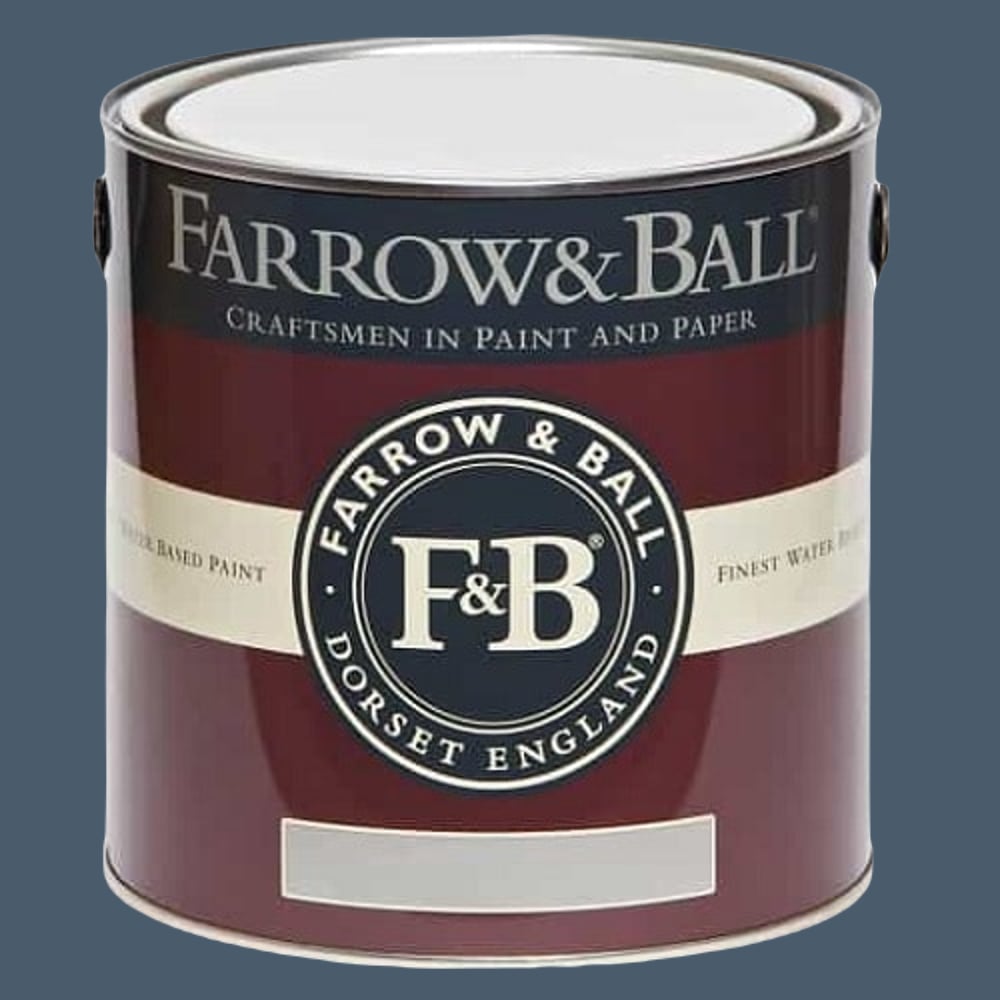 Farrow & Ball Interior Wood and Metal 281 Stiffkey Blue Flat Eggshell Paint 2.5L Image 2