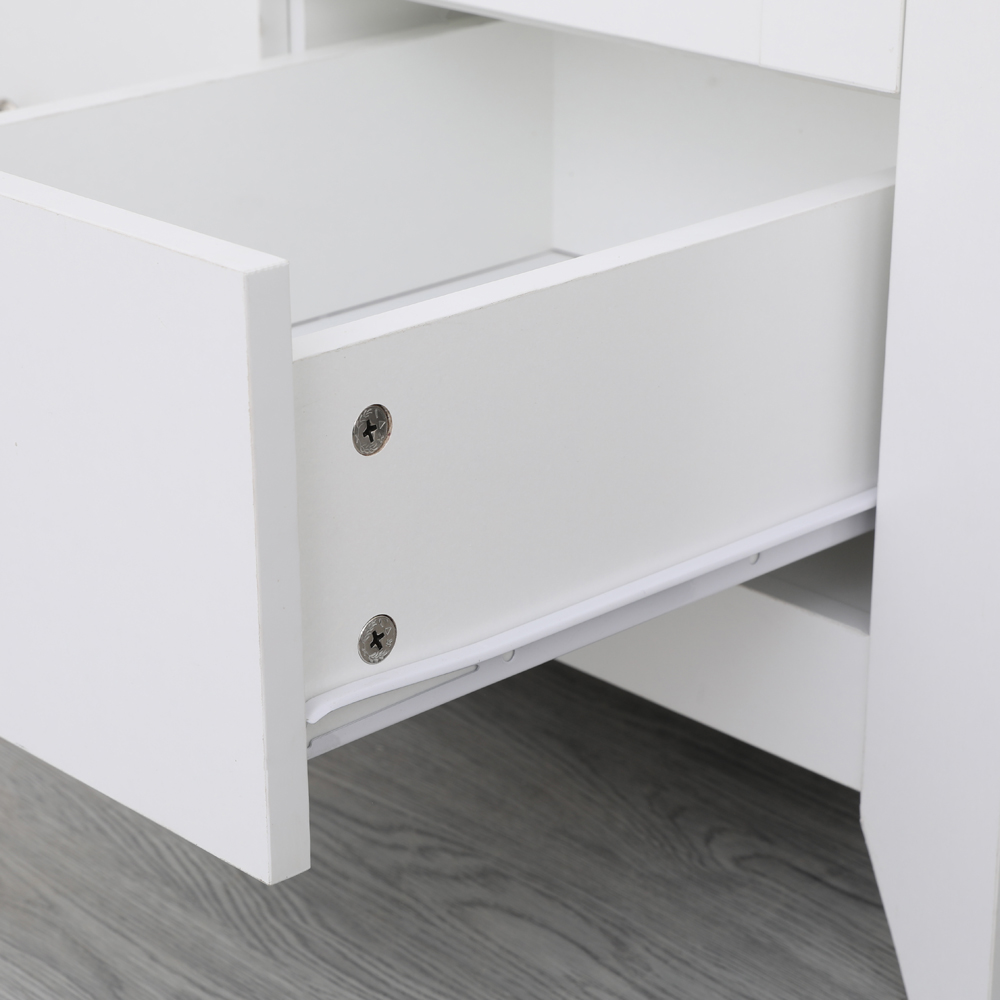 FurnitureHMD 2 Door 2 Drawer White Wooden Wardrobe Image 4