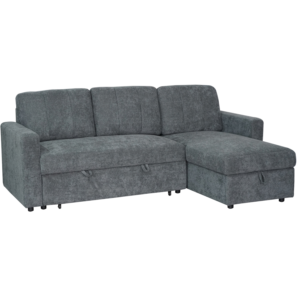 Aspire Nexis 3 Seater Charcoal Right Hand Chaise Corner Sofa Bed Image 2