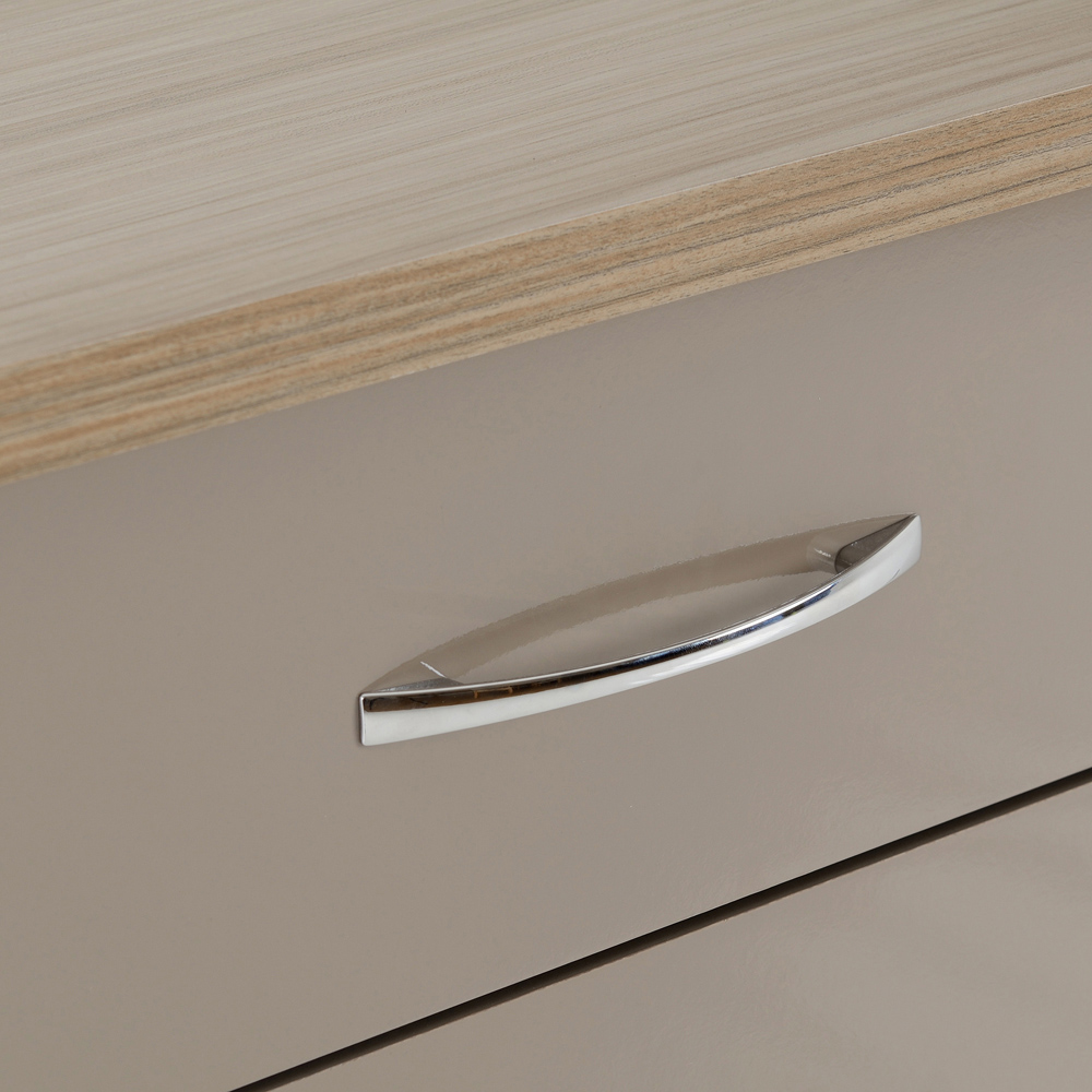 Seconique Nevada 5 Drawer Oyster Gloss Light Oak Effect Veneer Narrow Chest of Drawers Image 5