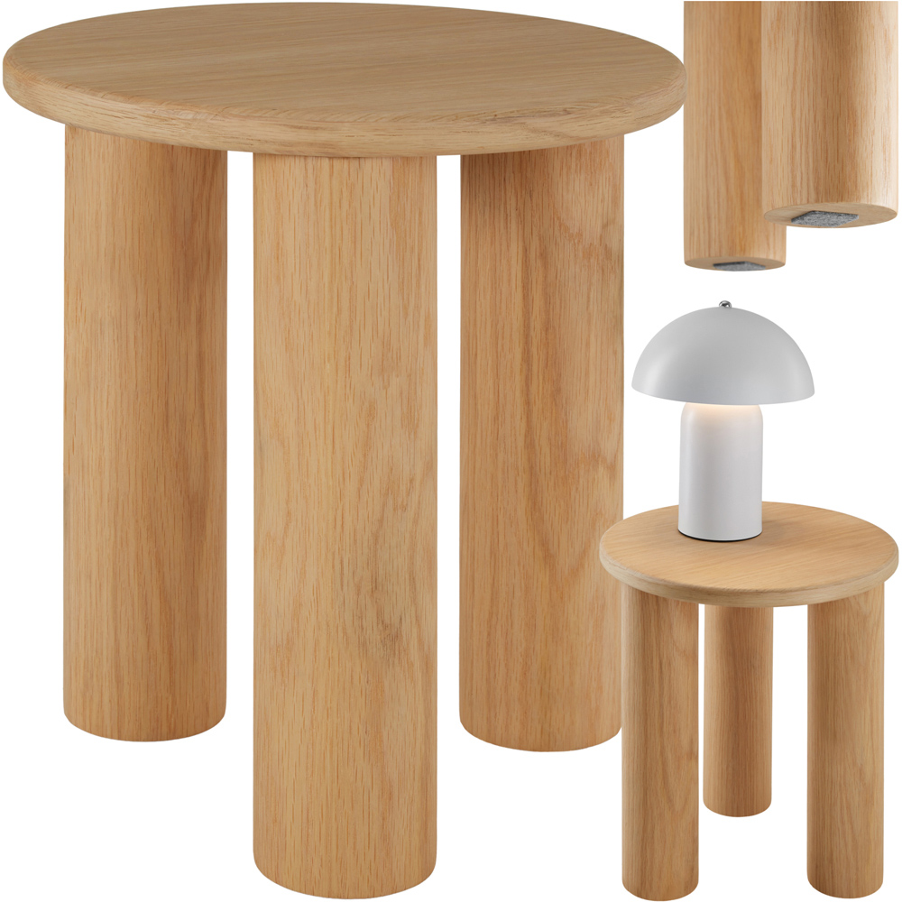 tectake Sisi Round Wooden Side Table Image 2