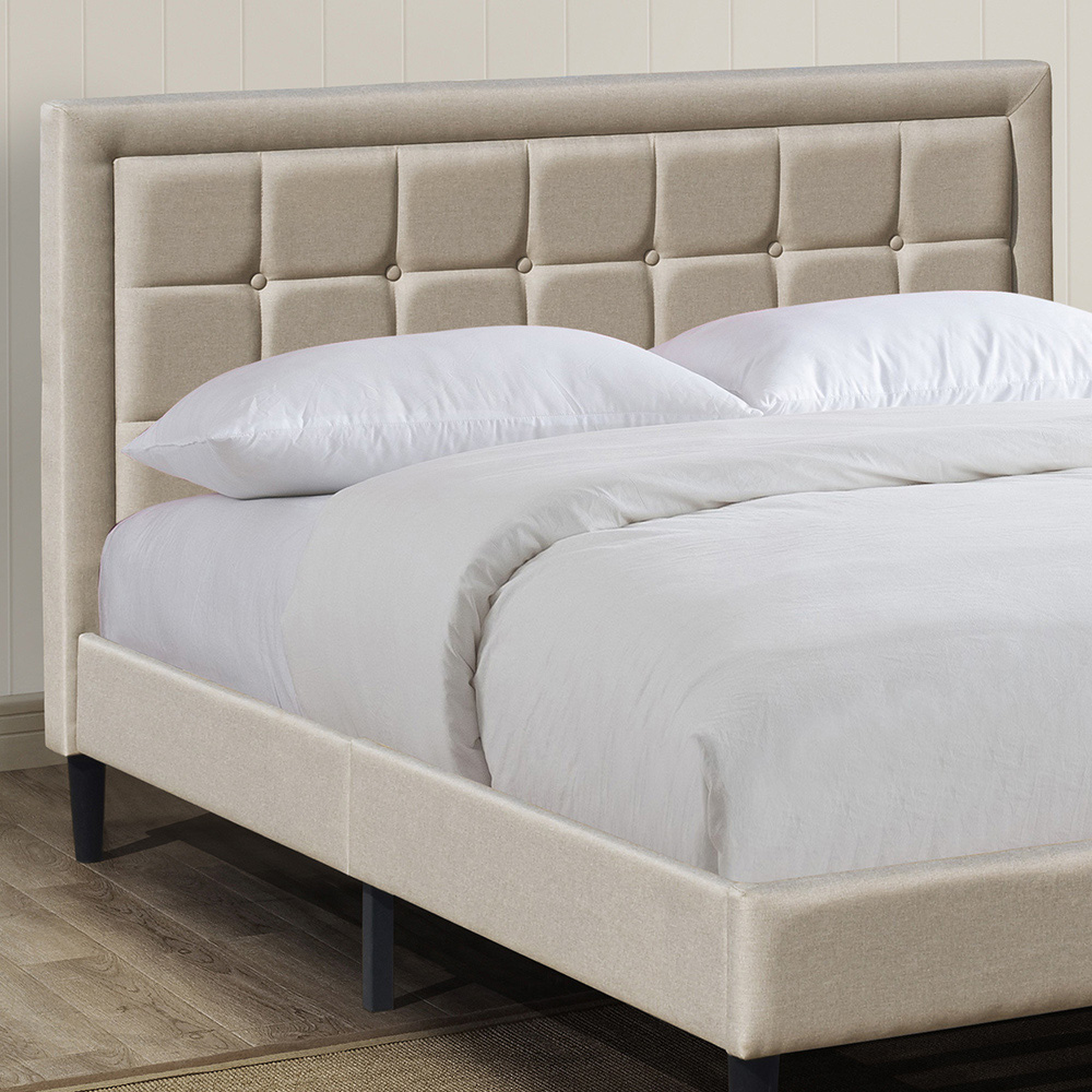 Brooklyn Double Stone Buttoned Headboard Bed Frame Image 2