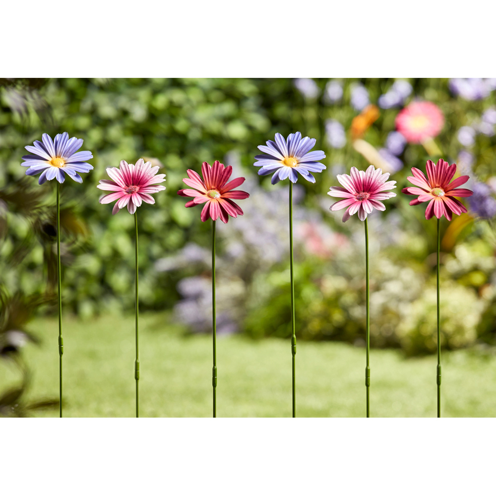 Garden Gear Mixed Metal Daisy Stake 58cm 12 Pack Image 4