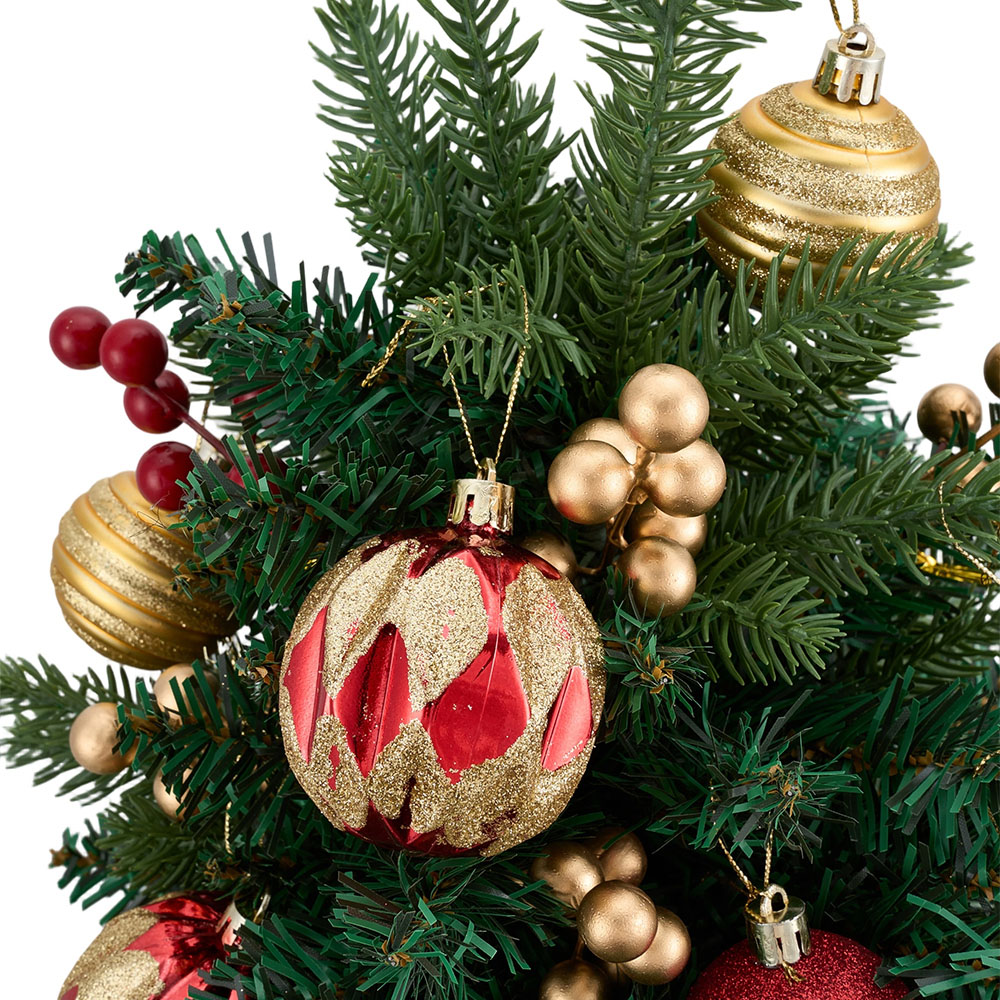 Living and Home Pre-Lit Artificial Christmas Tree with Baubles and Berries 2.3ft 2 Pack Image 4