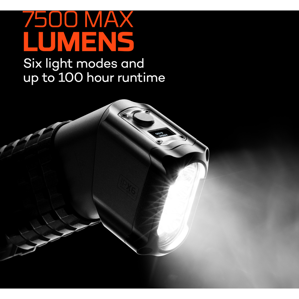 Nebo Paradigm 7500 7500 Lumens Angled-Grip Rechargeable Flashlight with OLED Display Image 5