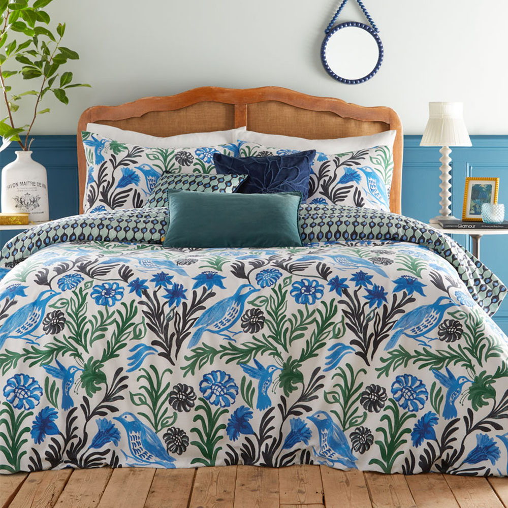 furn. Alentejo Double Blue Trending Duvet Cover Set Image 4