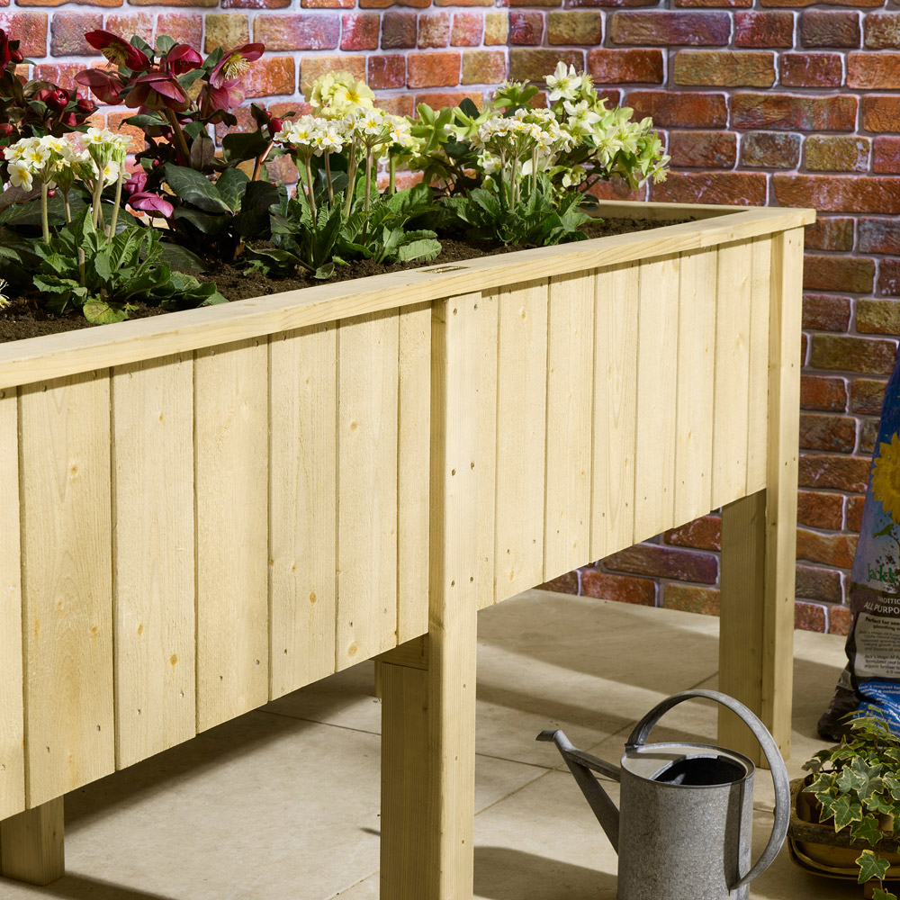 Rowlinson Signature Heritage Natural Wooden Raised Deep Root Garden Trough Planter 80 x 190 x 70cm Image 3