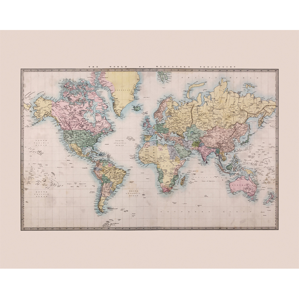 Origin Murals Historic World Map Multicolour Wall Mural Image 2