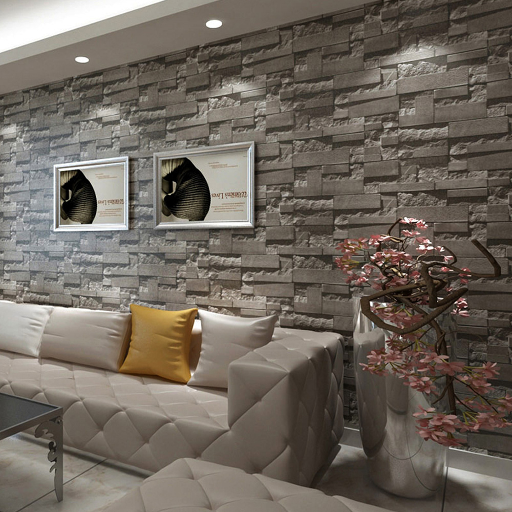 Living and Home Rustic Stone Brick Wallpaper Image 6