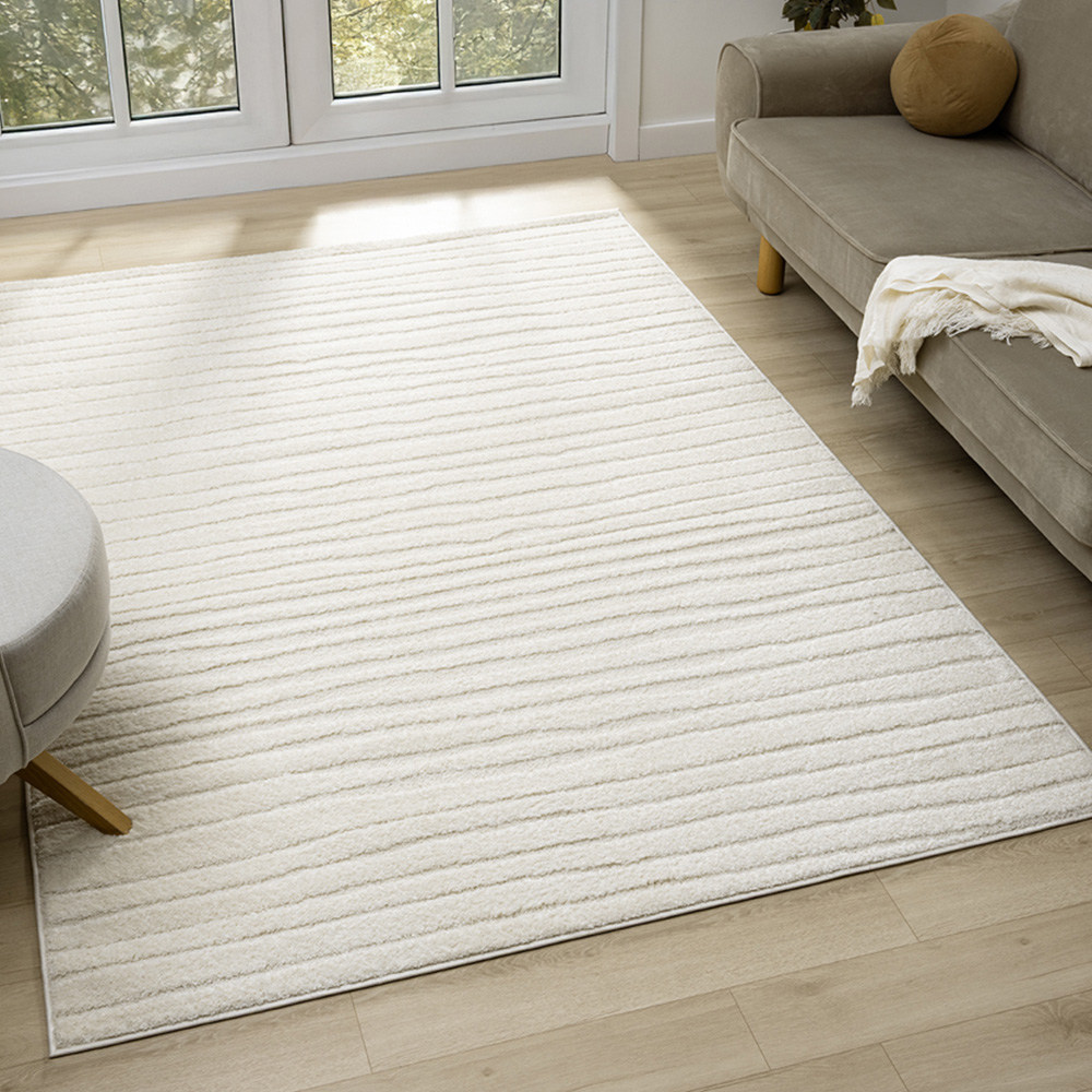 Desire Rugs Aya Cream Embossed Lines Rug 60 x 220cm Image 7