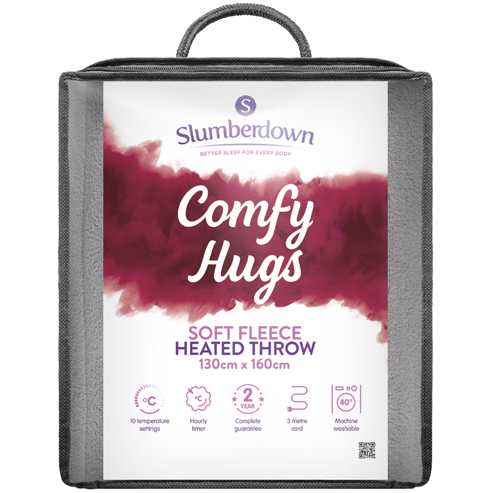 Slumberdown Comfy Hugs Slate Grey Soft Fleece Heated Throw 130 x 160cm Image 1