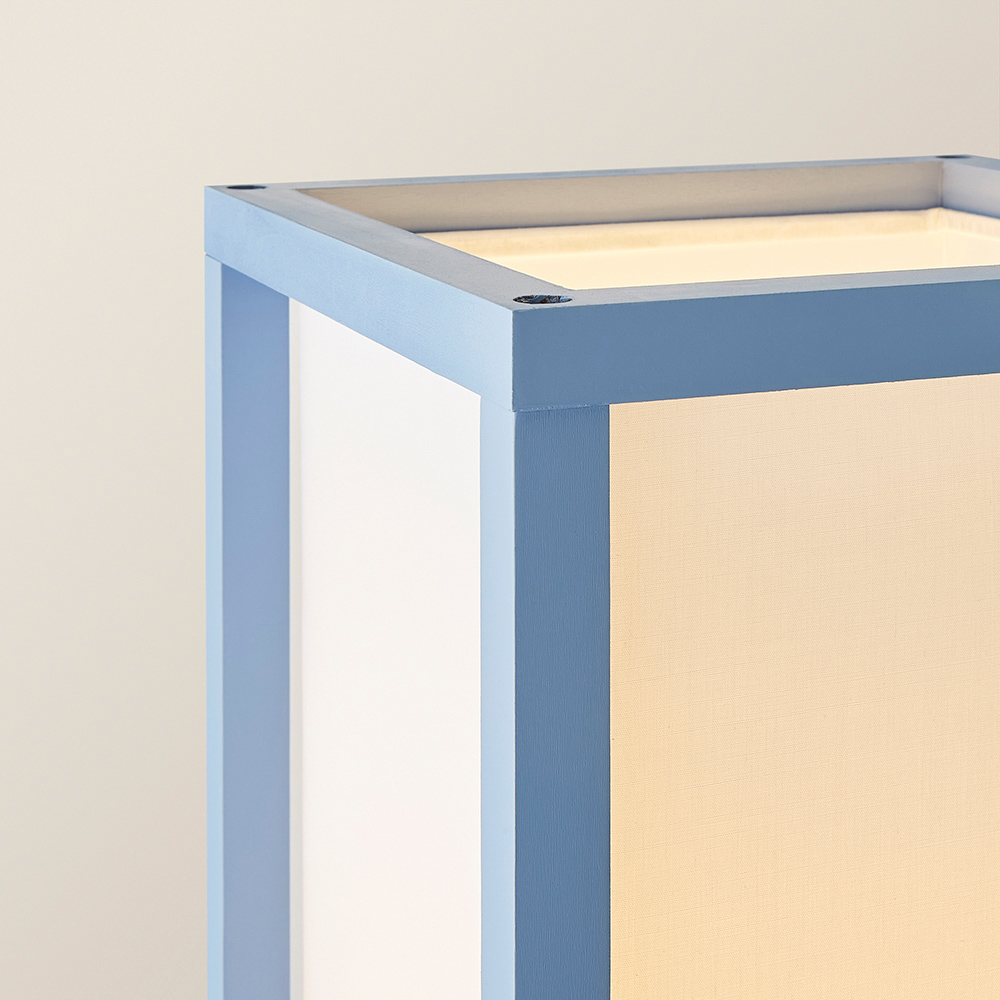ValueLights Struttura Fabric Shade Blue Shelving Unit Floor Lamp with Bulb Image 3