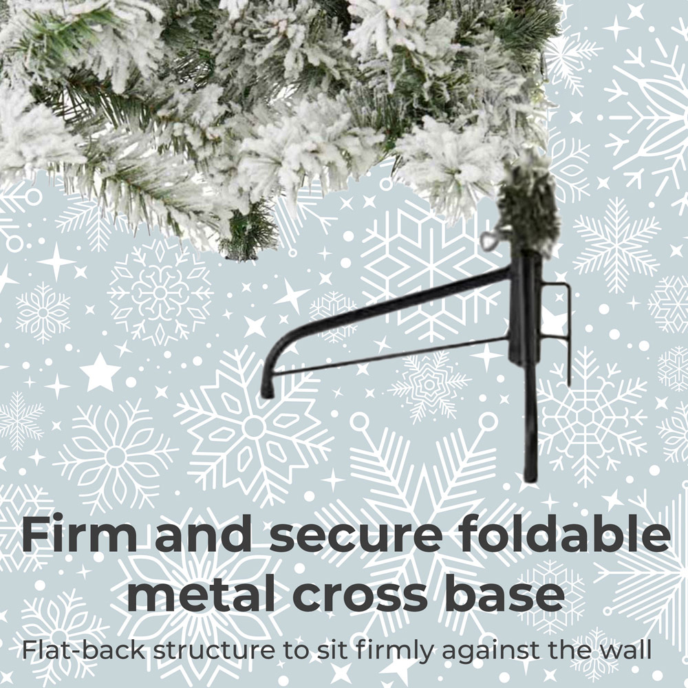 wilko Snow Flocked Half Artificial Christmas Tree 7ft Image 5