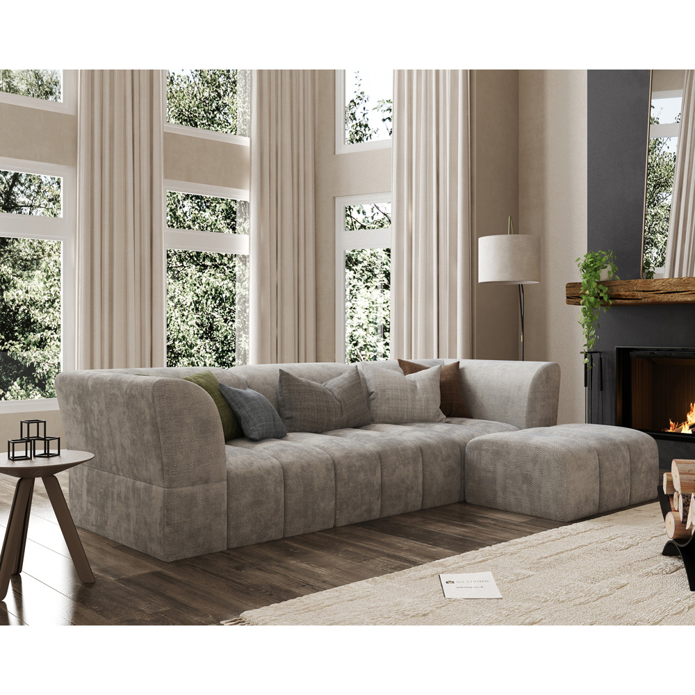 DS Living Lena 3 Seater Cream Fabric Sofa Image 5