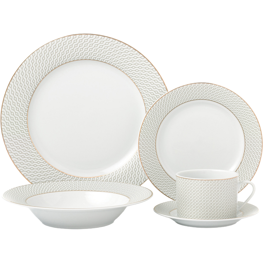 Waterside Premium Diamond White 20 Piece Dinner Set Image 3