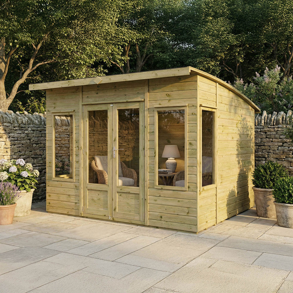 Mercia Helios 10 x 8ft Double Door Premium Shiplap Traditional Summerhouse Image 2