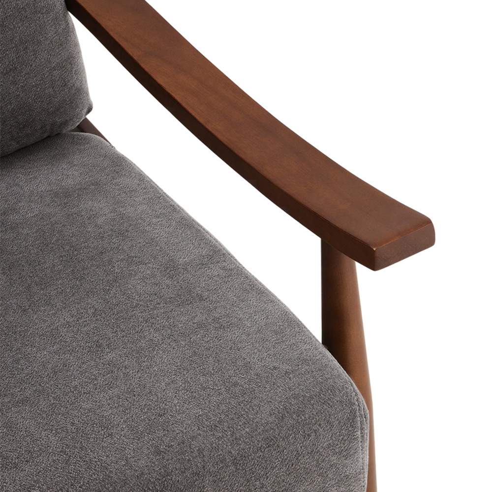 Living and Home Grey Manual Recliner Armchair with Adjustable Footrest Image 7