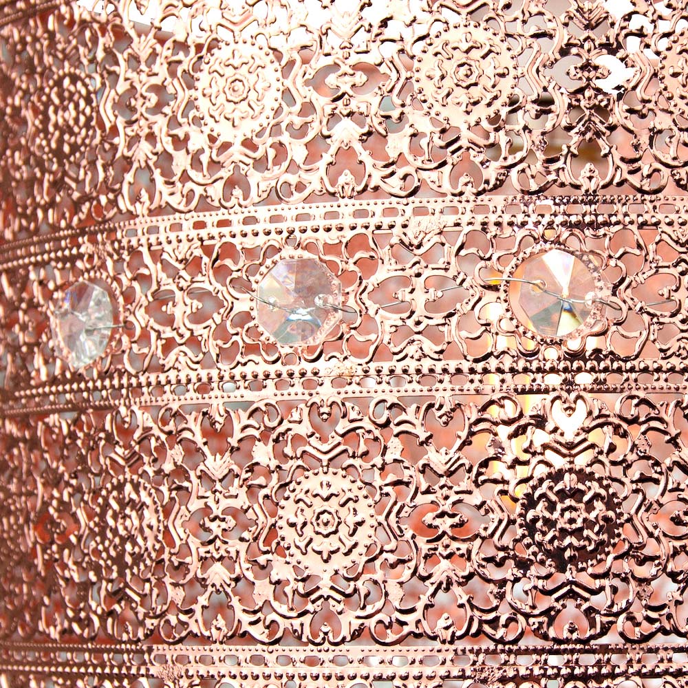 Happy Homewares Polished Copper Acrylic Gem Moroccan Style Chandelier Pendant Shade Image 3