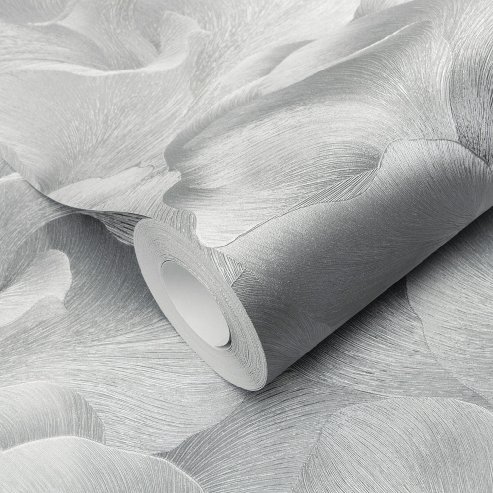 Erismann Floral Glow Silver Vinyl Wallpaper Image 3