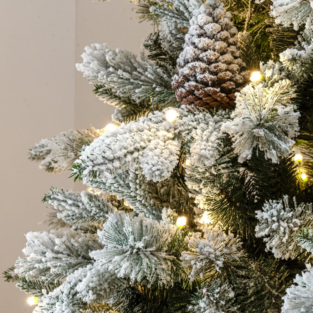 The Christmas Centre Kensington Multicolour LED Pre-Lit Frosted Fir Artificial Xmas Tree 7.5ft Image 4