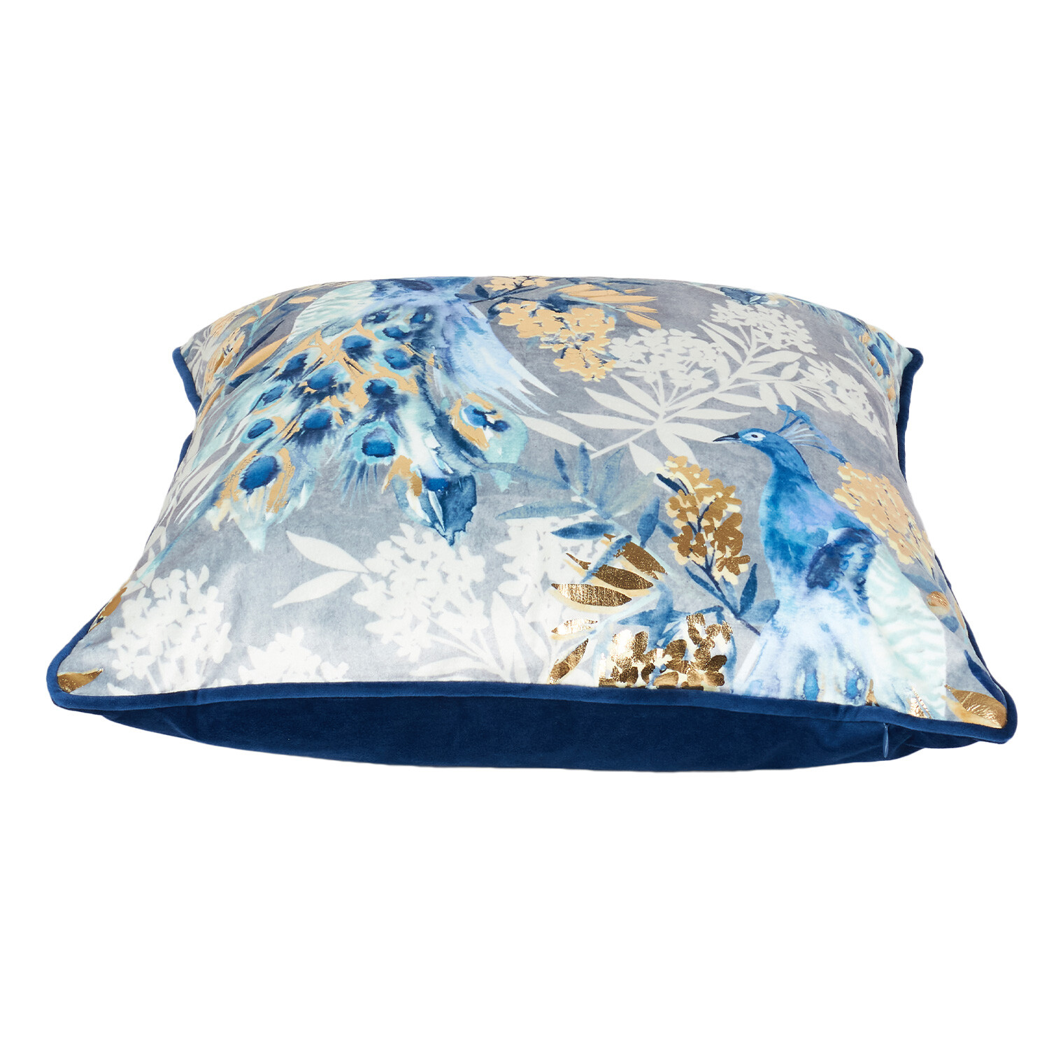 Divante Peacock Metallic Cushion - Blue Image 3