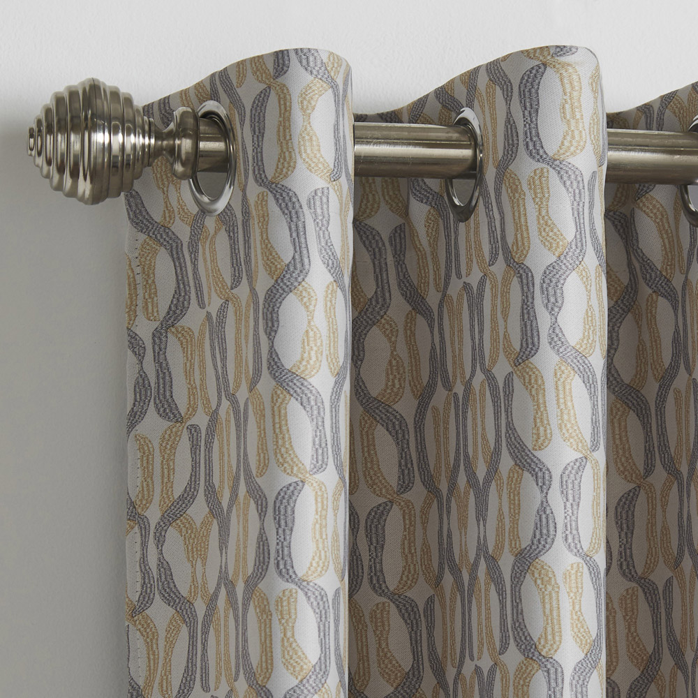 Alan Symonds Bourne Ochre Ring Top Eyelet Curtains 168 x 229cm Image 2