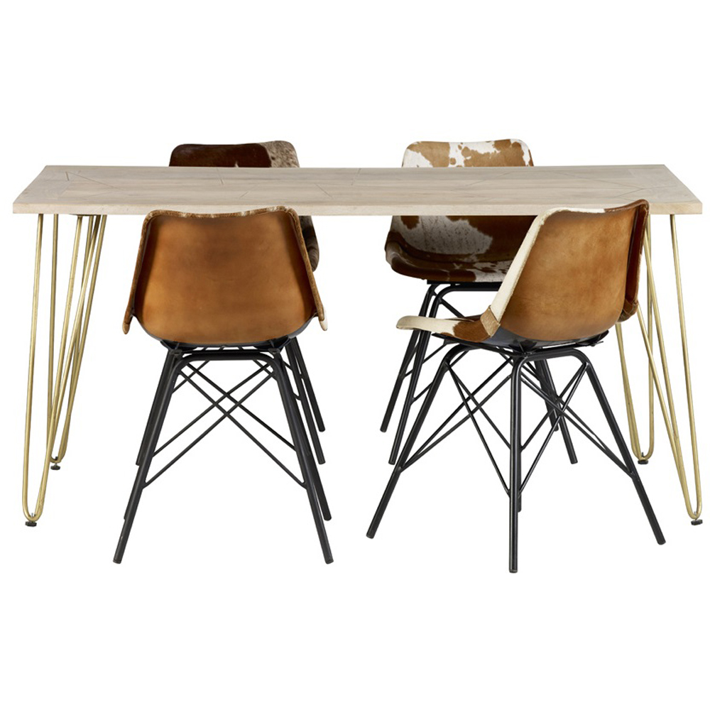 Brooklyn Huyen 4 Seater Light Gold Dining Table Image 4