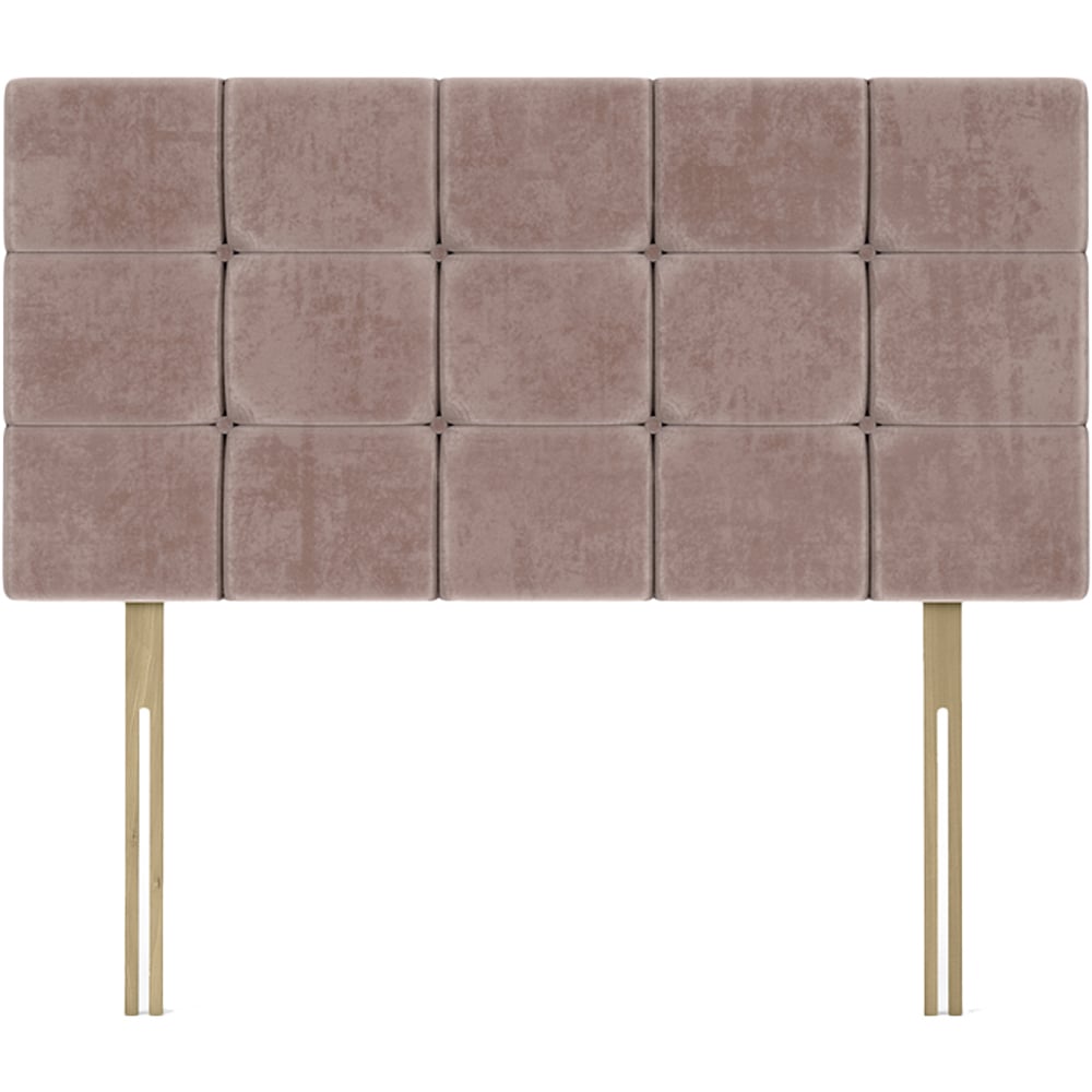 Bedmaster Single Mink Naples Velvet Pearl Squared Headboard Image 2