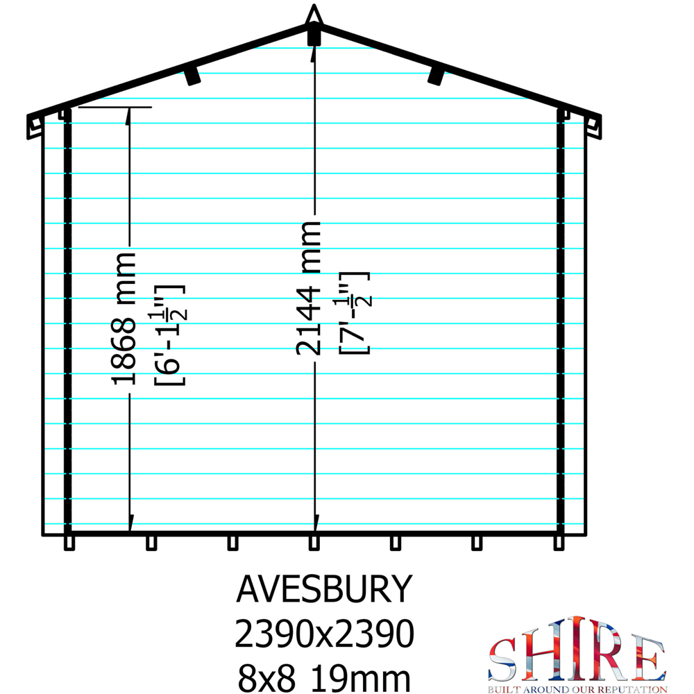 Shire Avesbury 8 x 8ft Wooden Log Cabin Image 9