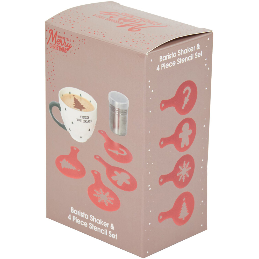 Christmas Barista Shaker and 4 Piece Stencil Set Image 2