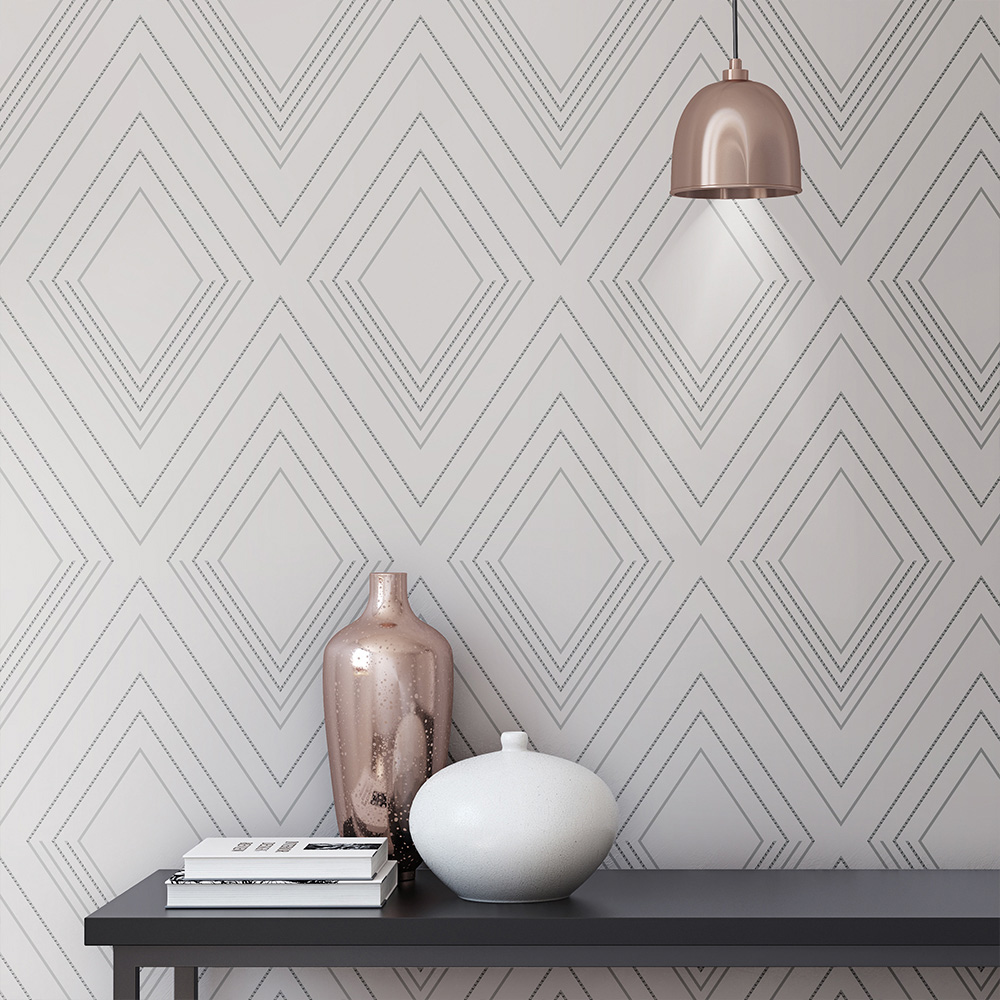 Muriva Alea Grey and Silver Wallpaper Image 3