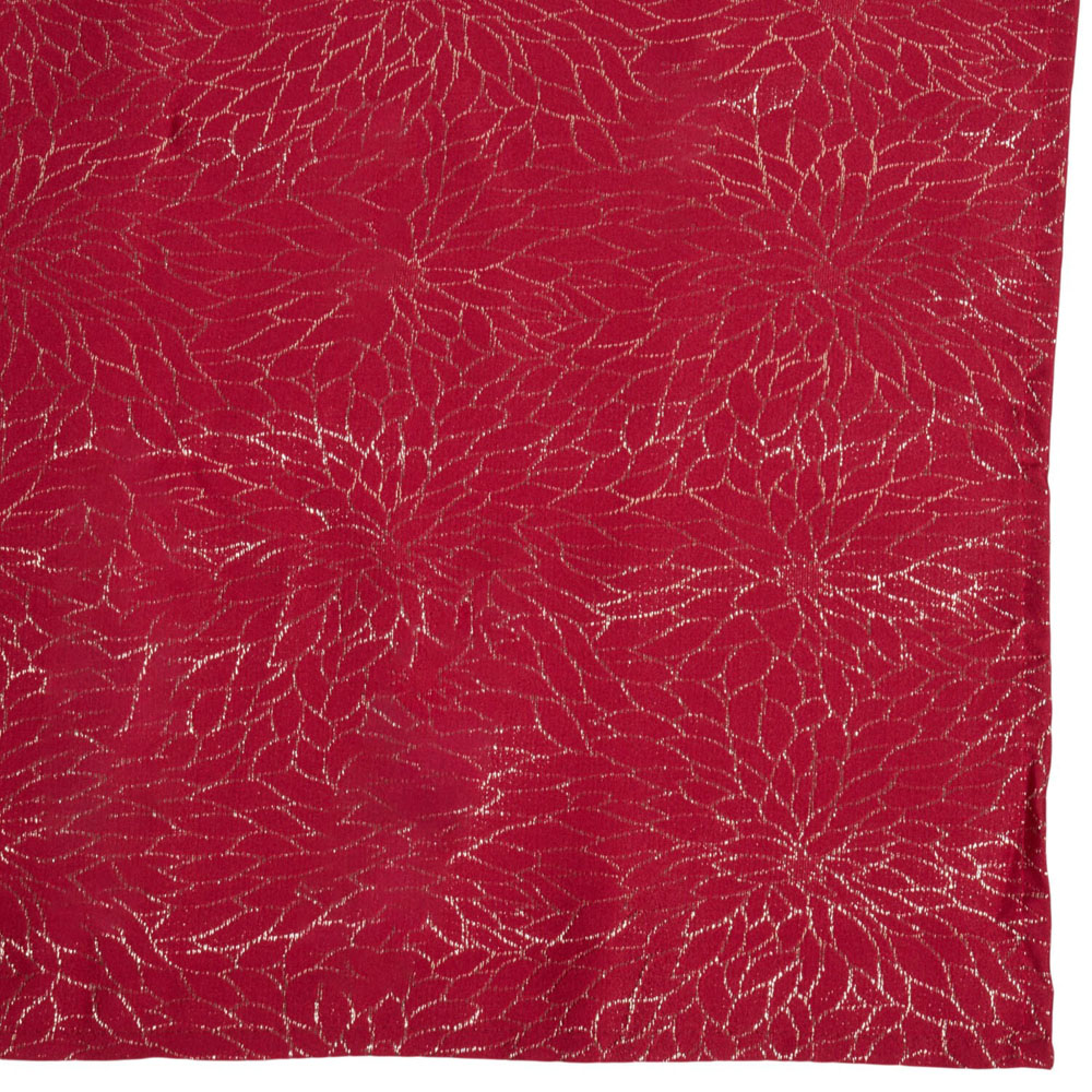 Golden Thread Detail Tablecloth Red Image 4