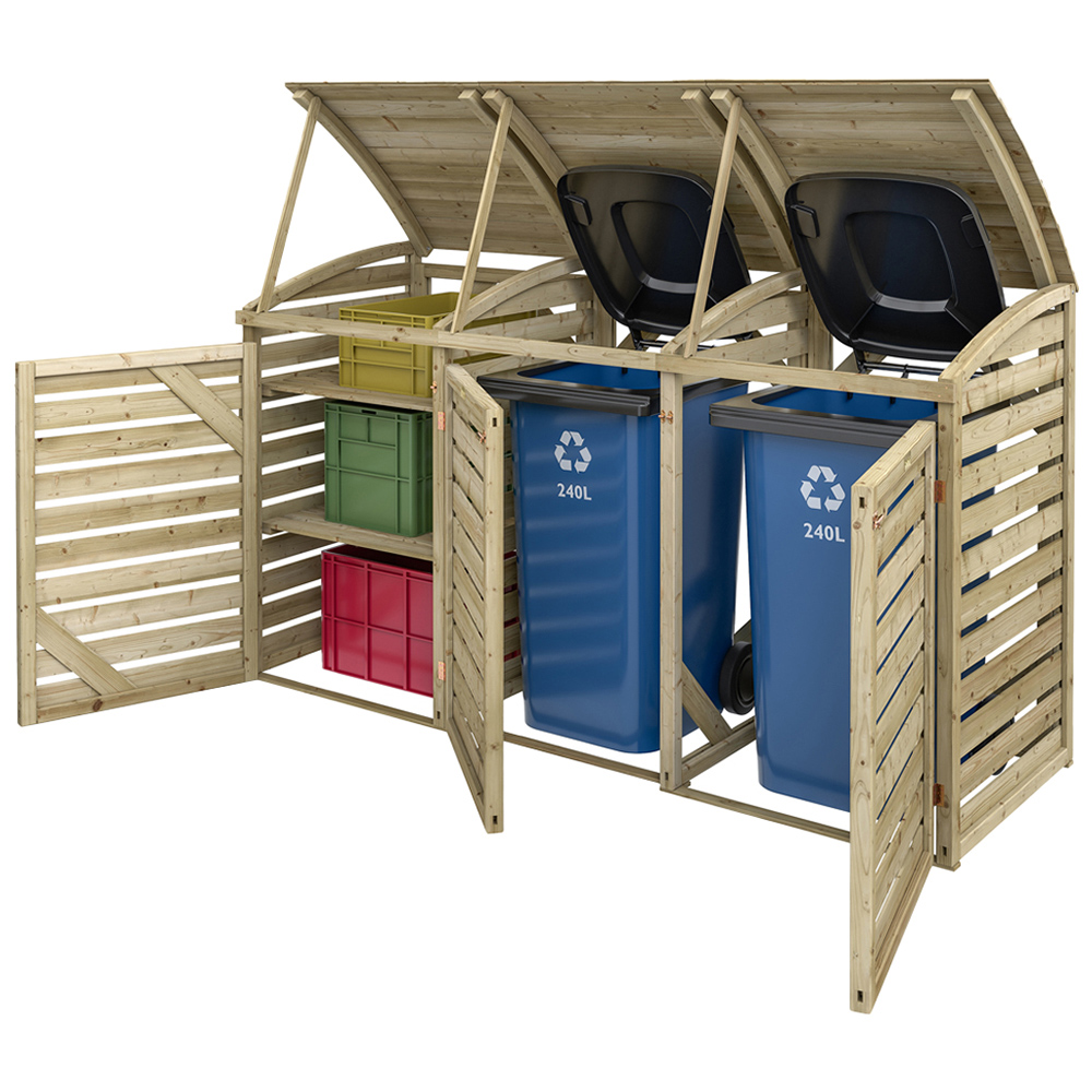 Rowlinson Double Bin Storage Unit with Box Store Image 3