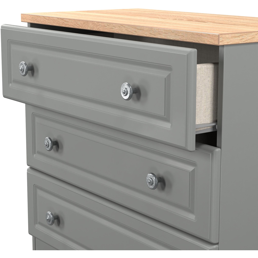 Crowndale Norfolk 3 Drawer Dusk Grey and Bardolino Oak Chest of Drawers Ready Assembled Image 6