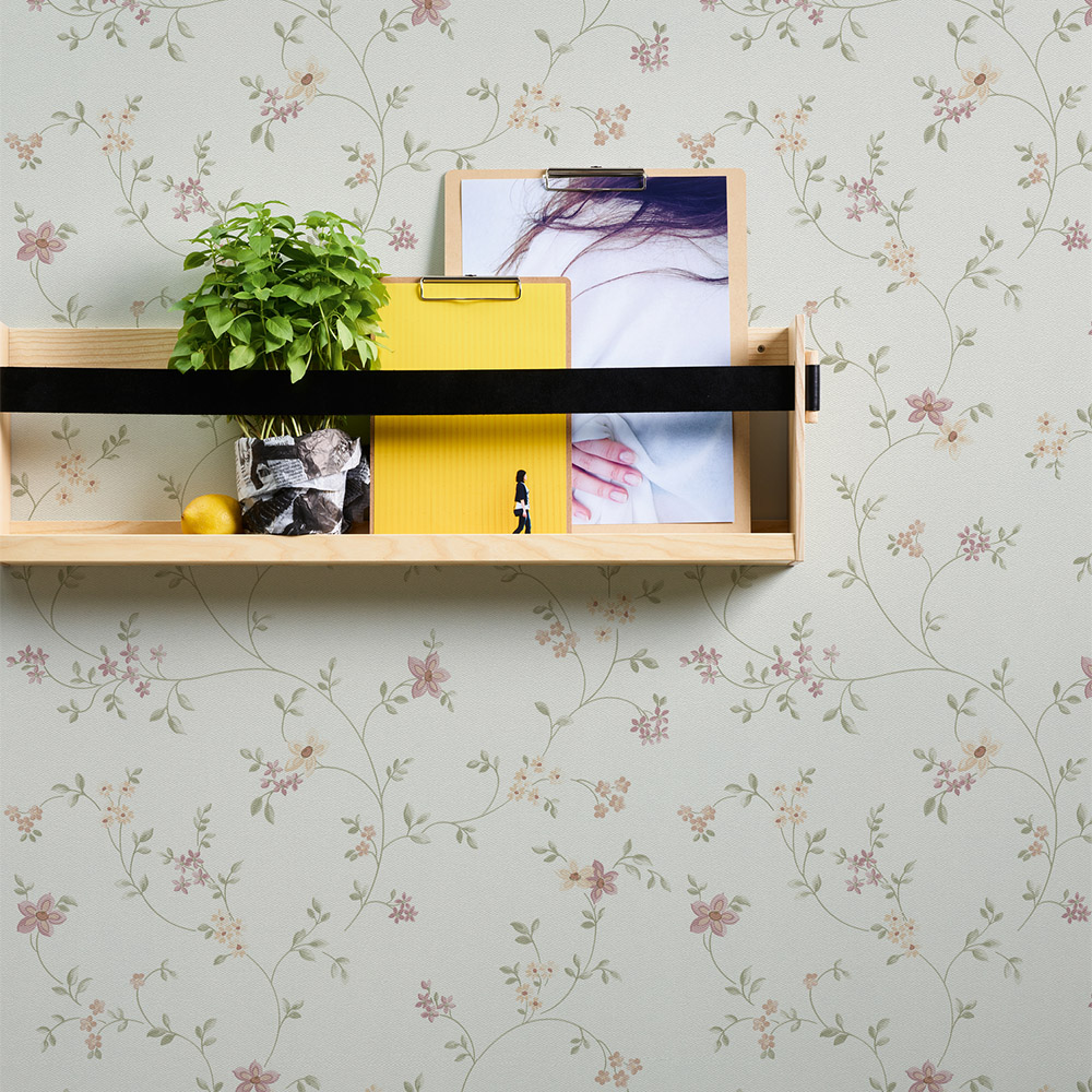 A.S Creation Delicate Floral Trail Cream Non-Woven Wallpaper Image 3