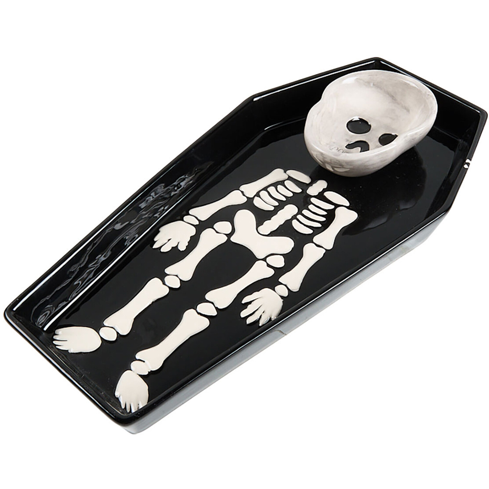 Skeleton Serving Plate with Bowl Black Image 5
