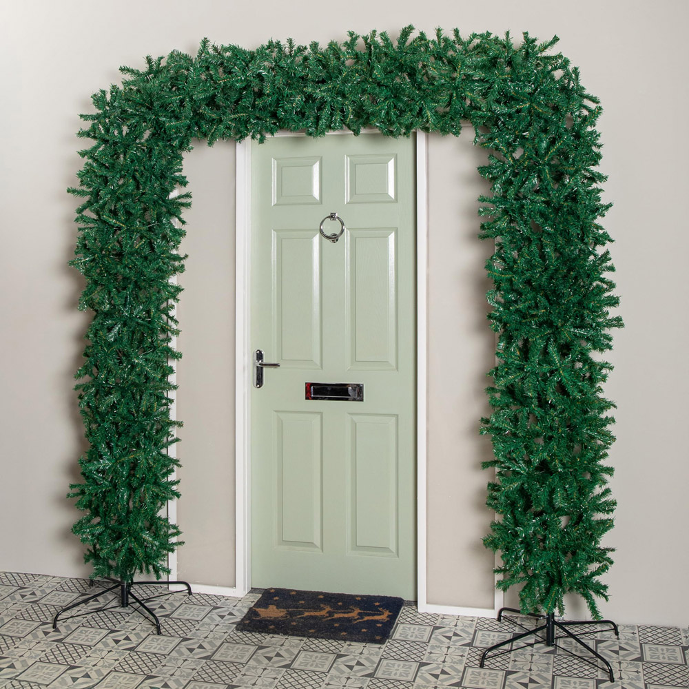 Samuel Alexander Double Door Plain Green Flat Top Christmas Tree Arch with 2000 Tips 8ft Image 8