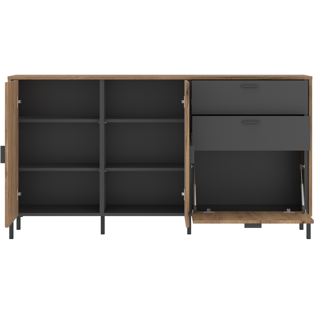 Furniture To Go Arundel 3 Door 2 Drawer Single Shelf Oak Sideboard Image 3