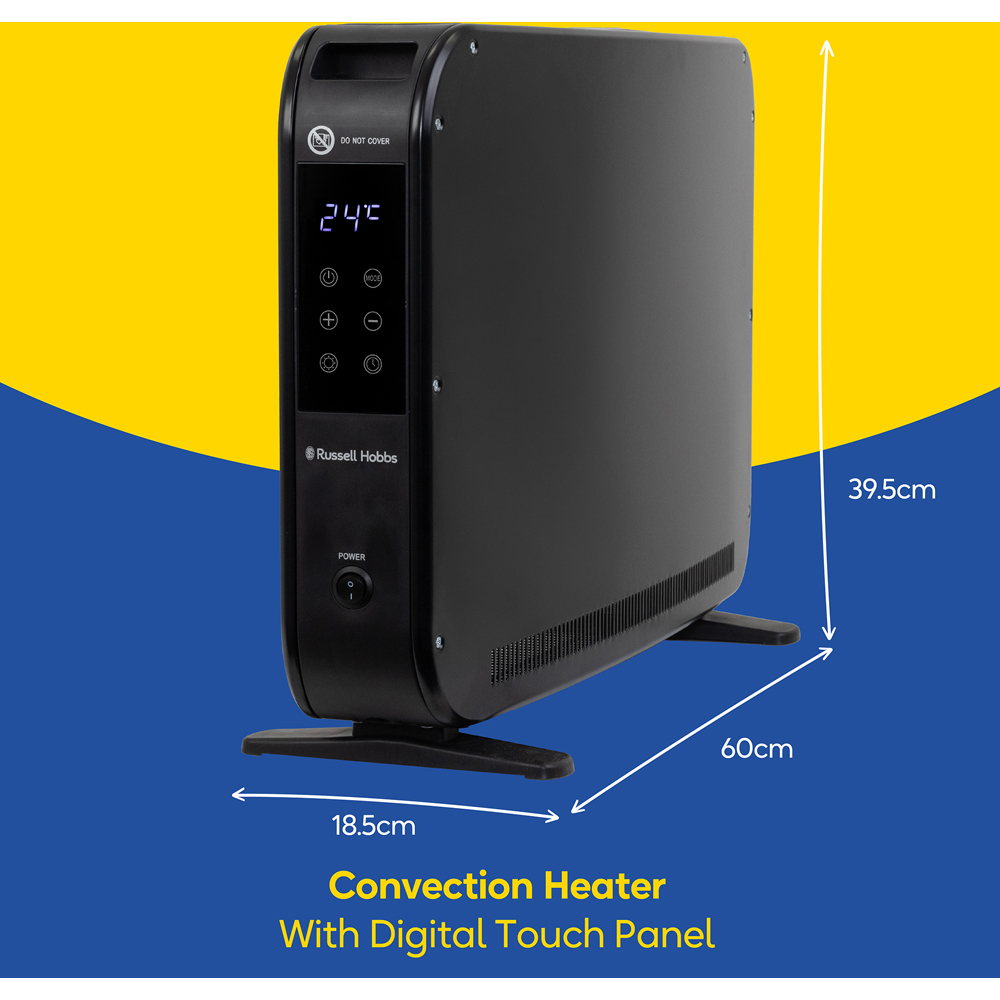 Russell Hobbs RHCVH2003B Black Digital Touch Panel Convection Heater 2000W Image 8