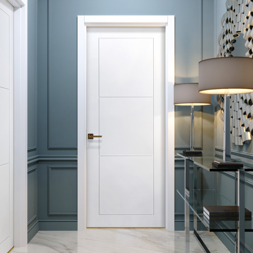 Temple White Primed 3 Panel Internal Door 1981 x 610 x 35mm Image 2