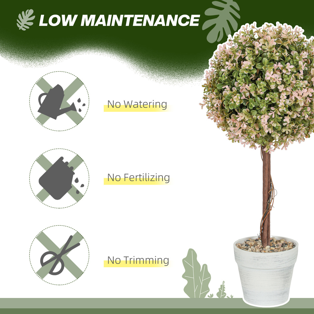 Portland Cream White Decorative Murraya Artificial Plant in Pot 2 Pack Image 6