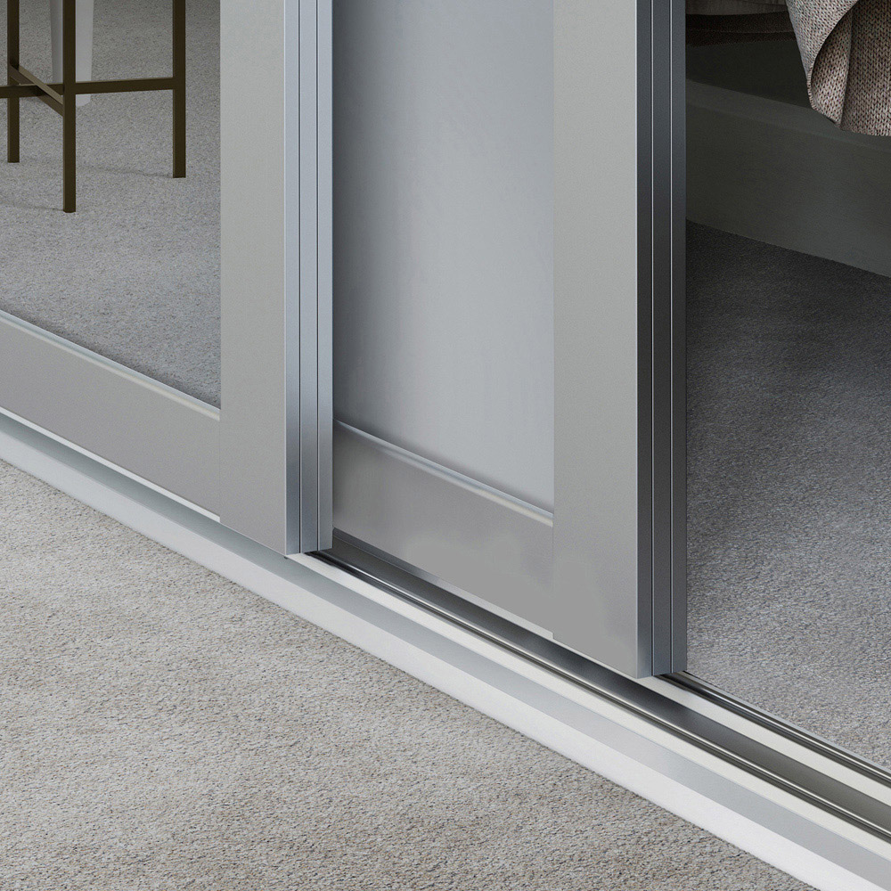 Spacepro Shaker 4 Door Dove Grey Sliding Wardrobe Kit with 2 Panel and 2 Mirror 3506mm Image 3