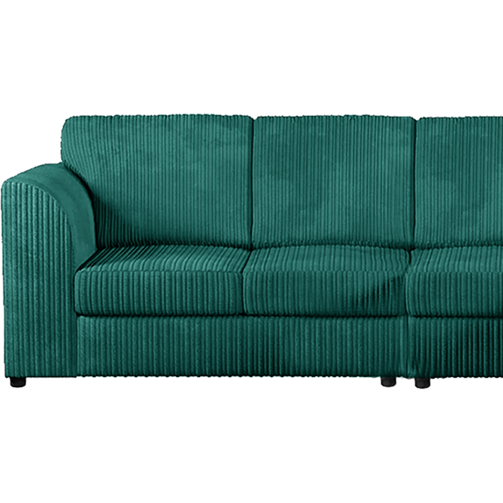 Luxor 4 Seater Teal Jumbo Cord Right Hand Facing Full Back L Shaped Corner Sofa Set Image 3