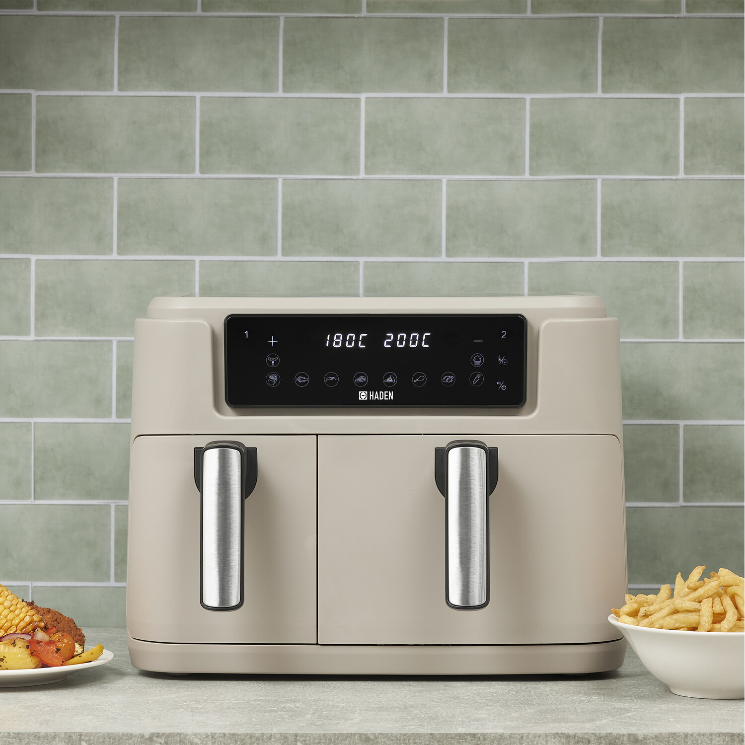 Haden 9.5L Dual Basket Air Fryer - Putty Image 3