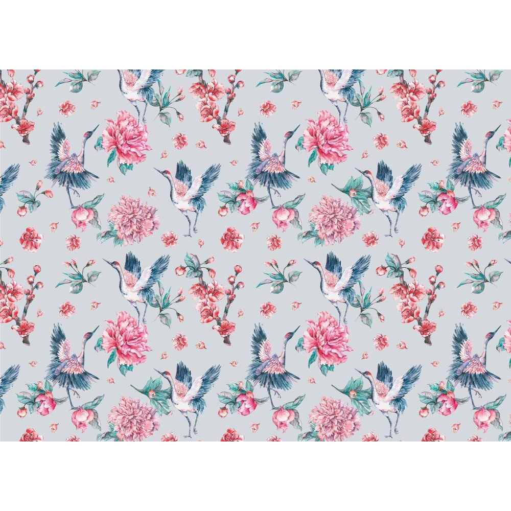 A.S Creation Pink Crane Digital Mural Image 2